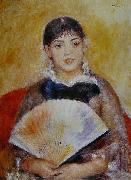Pierre-Auguste Renoir Femme a l'eventail France oil painting artist